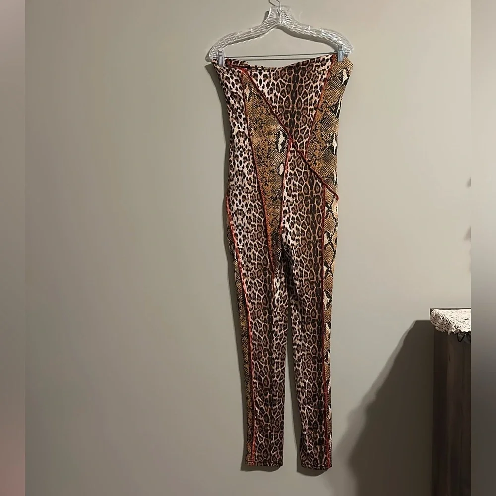 NWT Rehab Lab Fierce and Wild Patchwork jumpsuit L - Picture 7 of 9